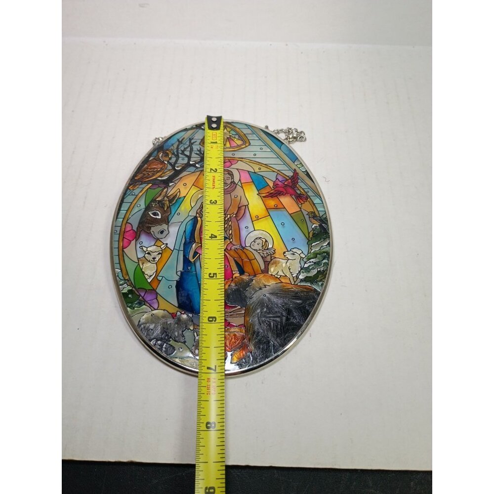 AMIA Hand Painted Stained Glass Holy Family Nativity Sun-catcher - Picture 4 of 5